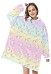 Miccostumes Women Oversized Blanket Hoodie Unicorn Prints Wearable Blanket Sweatshirt