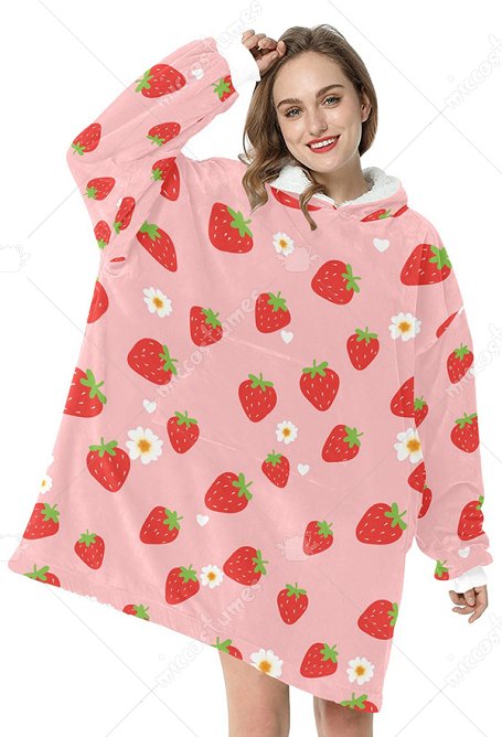 Damen Oversize Blanket Hoodie Decken Sweatshirt