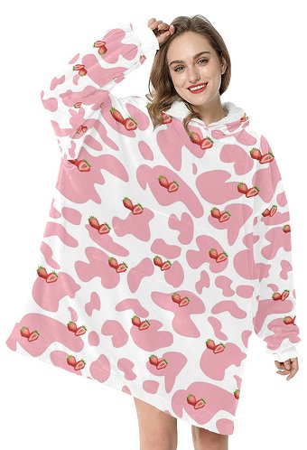 Damen Oversize Blanket Hoodie Decken Sweatshirt