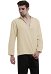 Hommes Chemise de Renaissance Médiévale Halloween Chemise Kaki à Col en V et Manches Longues