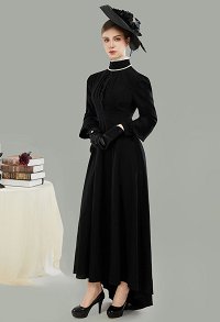 Femme Costume Médiéval de Renaissance Robe Édouardienne Gothique Robe de Vintage