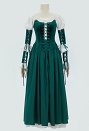 Retro Renaissance Dress Set Vintage Medieval Dress with Corset and Half Skirt