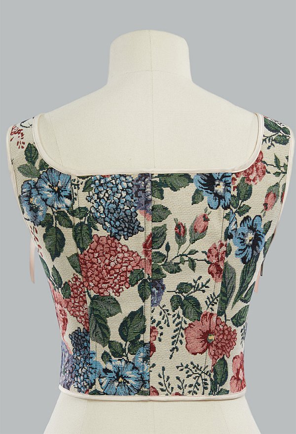 Renacentista Medieval Corsé con un bonito estampado floral y busto de soporte con ballenas Renacentista Medieval Corsé con un bonito estampado floral y busto de soporte con ballenas