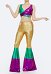 Mardi Gras Costume Crossover V-Neck Top and Flared Pants Party Set