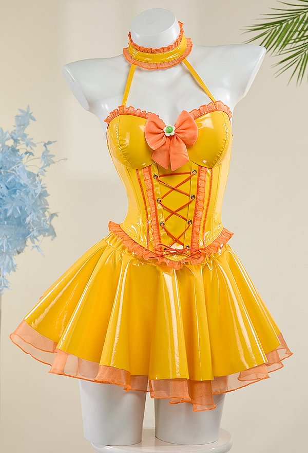 Daisy Princess Derivative Corset Skirt Set Halter Casual Outfit Top and Skirt with Cape Tailing Daisy Princess Derivative Corset Skirt Set Halter Casual Outfit Top and Skirt with Cape Tailing