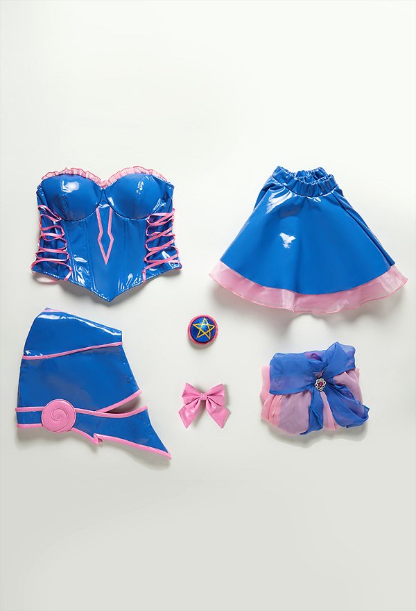 YGO Negro Magia Niña Derivado Corsé Falda Conjunto Conjunto con Sombrero Capa YGO Negro Magia Niña Derivado Corsé Falda Conjunto Conjunto con Sombrero Capa