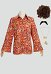 Vintage 1970s Men\'s Floral Shirt with Wig and Beard Long Sleeve Casual Button Down Flower Shirt