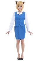 Aggretsuko Costume de Cosplay Panda Roux Retsuko Uniforme pour Col Blanc Féminin