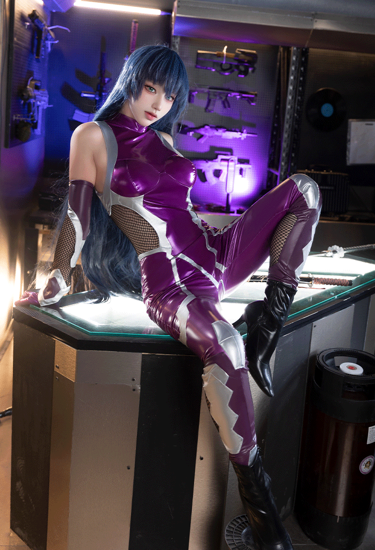 Taimanin Asagi Asagi Igawa Cosplay Costume Bodysuit with Sleeves and Gloves