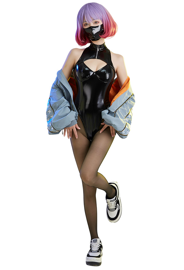 Astrum Design Mask Girl Luna Cosplay Costume Body Negro con Abrigo Medias Máscara