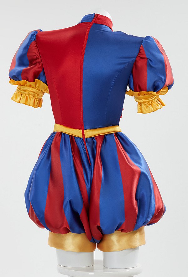 Disfraz de Cosplay de Chica Payaso de TADC con Mono Azul y Rojo con Sombrero con Guantes y Calcetines