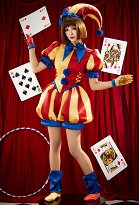 TADC Clown Girl Cosplay Costume Two-tone Bodysuit and Hat with Gloves and Socks TADC Clown Girl Cosplay Costume Two-tone Bodysuit and Hat with Gloves and Socks