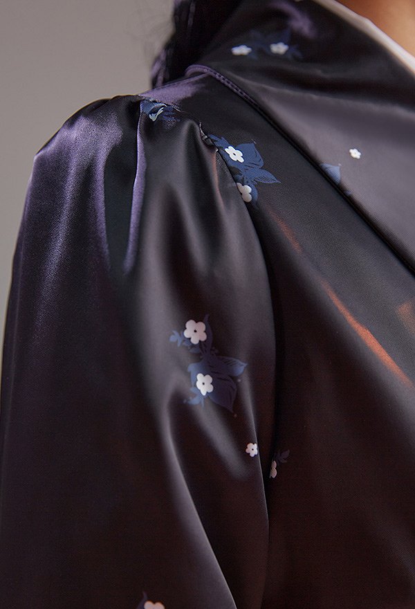 Wednesday Addams Cosplay Jacket Black Flower Long Coat Wednesday Addams Cosplay Jacket Black Flower Long Coat