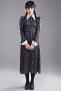 Wednesday Addams Cosplay Costume Long Dress with Socks
