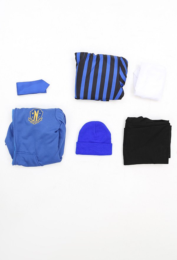 Wednesday Xavier Thorpe Cosplay Costume School Uniform Jacket and Trousers with Hoodie and Shirt
