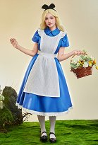 Animiertes Alice im Wunderland Kleid Cosplay Kostümkleid mit Schürze und Stirnband Animiertes Alice im Wunderland Kleid Cosplay Kostümkleid mit Schürze und Stirnband