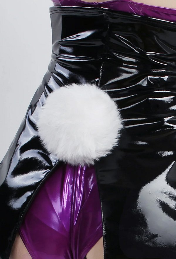 Atuendo de Conejita de Action Taimanin Asagi Igawa Body y Chaqueta Corta con Cinturón Corsé y Medias de Red