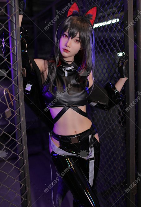 Arknights Texas Game Cosplay Ohr Top Jacke Hosen Zubehör Set Cosplay Kostüm