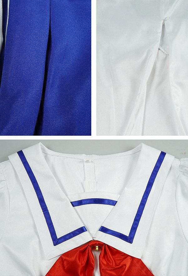 Aikatsu Ichigo Hoshimiya Summer Cosplay Uniform Top and Skirt with Bow Tie Headwear