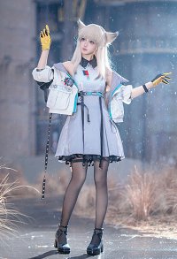 Endfield Perlica Cosplay Costume Dress with Jacket and Stockings