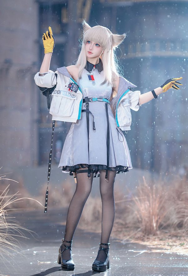 Vestido de cosplay Endfield Perlica con chaqueta y medias Vestido de cosplay Endfield Perlica con chaqueta y medias