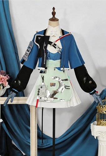 Endfield Chen Qianyu Cosplay Costume Top and Skirt with Coat and Gloves