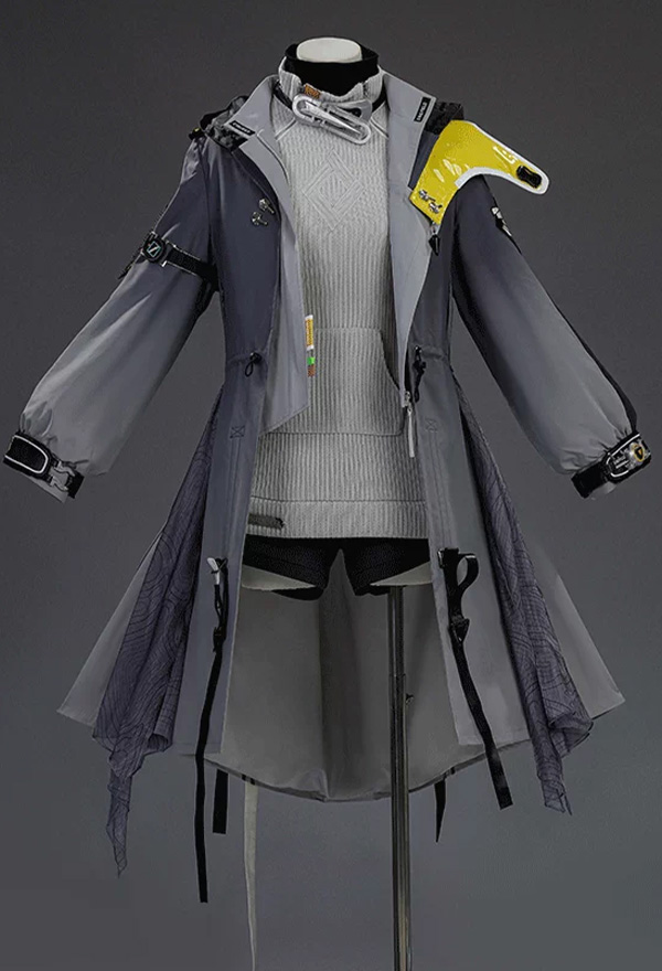 Endfield Endministrator Female Ver Cosplay Costume Sweater and Shorts with Coat and Pantyhose