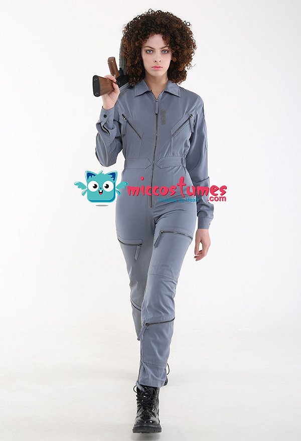 Adulto Famale Alien Space Crew Uniforme Disfraz de Halloween de una Pieza