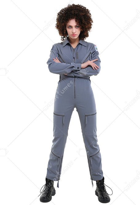 Adulto Famale Alien Space Crew Uniforme Disfraz de Halloween de una Pieza