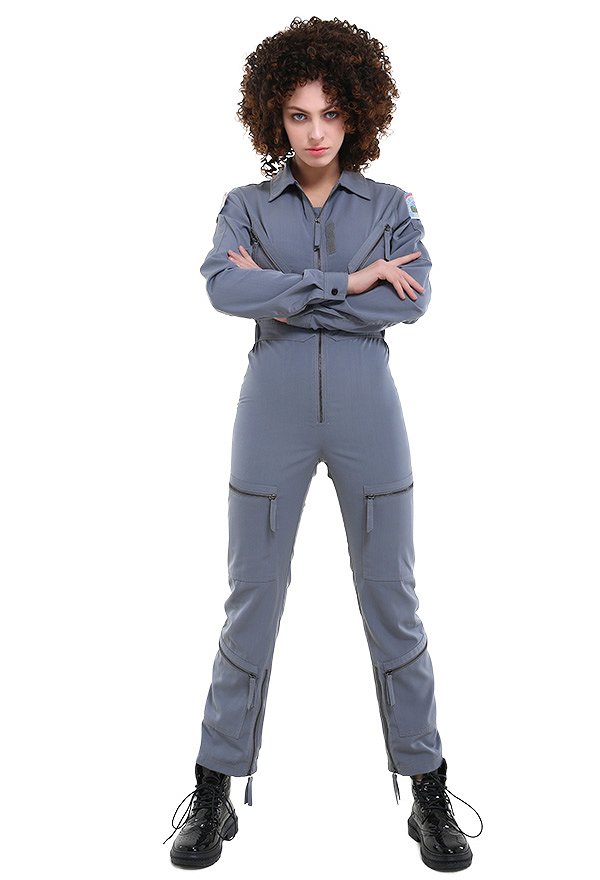 Adulto Famale Alien Space Crew Uniforme Disfraz de Halloween de una Pieza