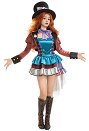 Alice in Wonderland Mad Hatter Gender Swap Cosplay Costume Halloween Dress with Jacket and Hat