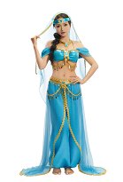 Aladdin Arabian Princess Cosplay Costume Top and Pants with Veil and Headband Aladdin Arabian Princess Cosplay Costume Top and Pants with Veil and Headband
