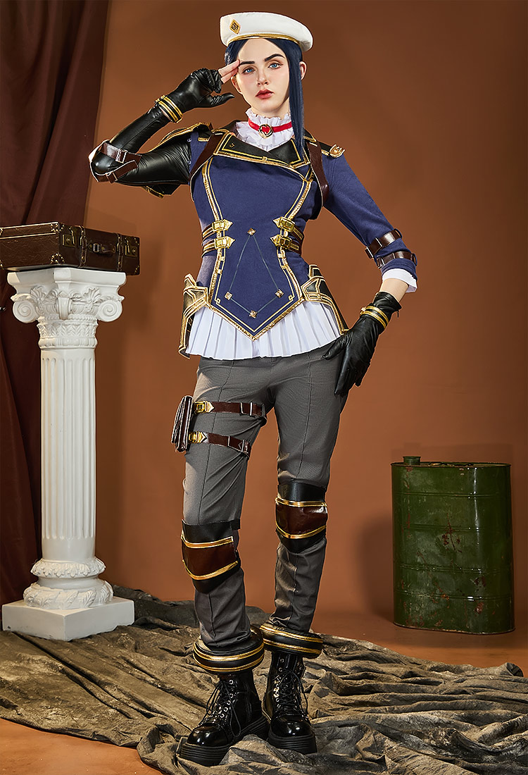 【edición premium】Disfraz de cosplay de Caitlyn LOL Arcane