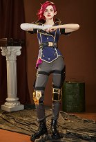 Premium Edition Alta Calidad Arcane LOL Vi Cosplay Disfraz Chaqueta y Pantalones con Cinturón Premium Edition Alta Calidad Arcane LOL Vi Cosplay Disfraz Chaqueta y Pantalones con Cinturón