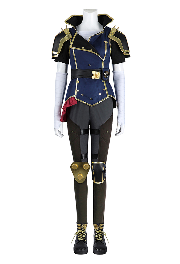 Arcane LOL Vi Costume de Cosplay Veste et pantalon avec chemisier et chapeau