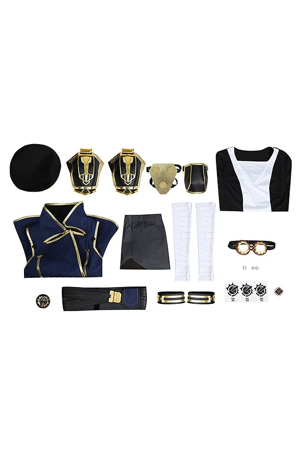 Arcane LOL Vi Cosplay Kostüm Jacke Hose mit Oberteil Gürtel Hut Arcane LOL Vi Cosplay Kostüm Jacke Hose mit Oberteil Gürtel Hut
