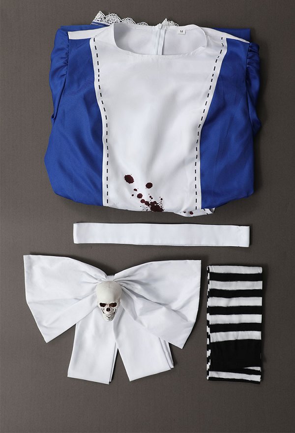 Alice: Madness Returns Costume de Cosplay Alice Ensemble de Robe de Femme de Chambre d'Halloween