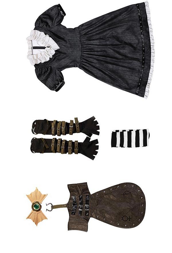 Alice: Madness Returns Alice Cosplay Kostüm Gothic Kleid Handschuhe mit Schuhen Socken