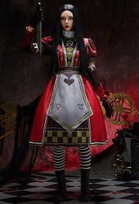 Robe avec tablier et pièce à clous de Alice Cosplay
