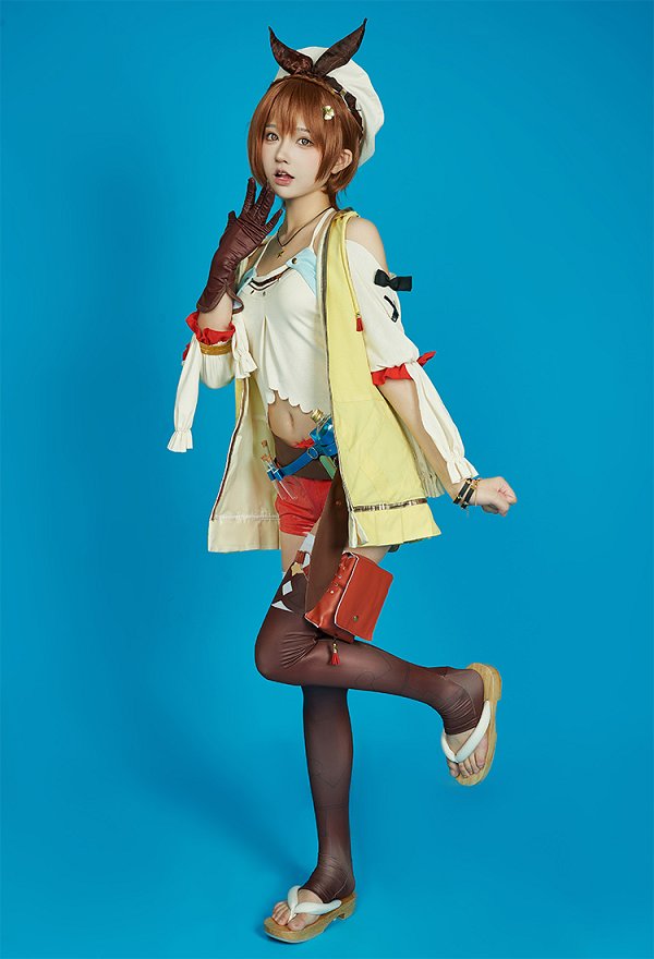 Atelier Ryza: Ever Darkness the Secret Hideout Cosplay Haar Clip Halskette Top Shorts Socken Cosplay Kostüm