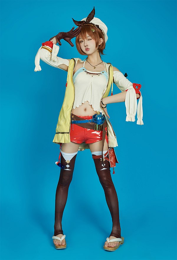 Atelier Ryza: Ever Darkness the Secret Hideout Cosplay Haar Clip Halskette Top Shorts Socken Cosplay Kostüm