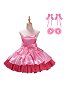 Alien Stage Mizi Cosplay Costume Strapless Dress with Headpiece Bow and Ruffled Ankle Cuffs