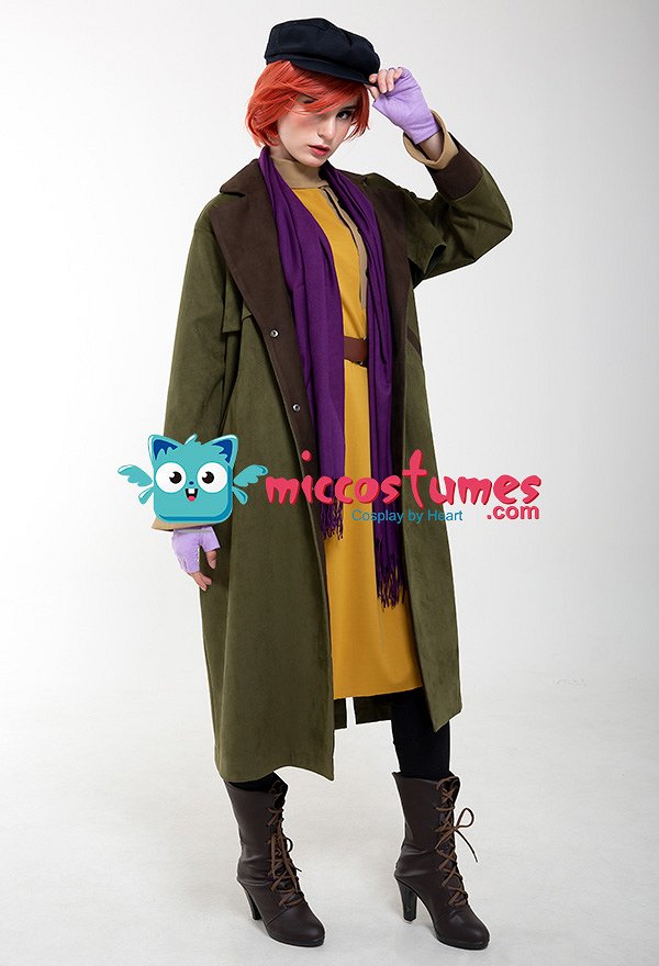 Princess Anastasia Romanov Anya Orphan Dress Gown Cosplay Costume with Hat and Scarf