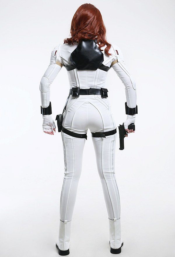 Black Widow Natasha Romanoff Mujer Blanco Mono de Superheroína Zentai