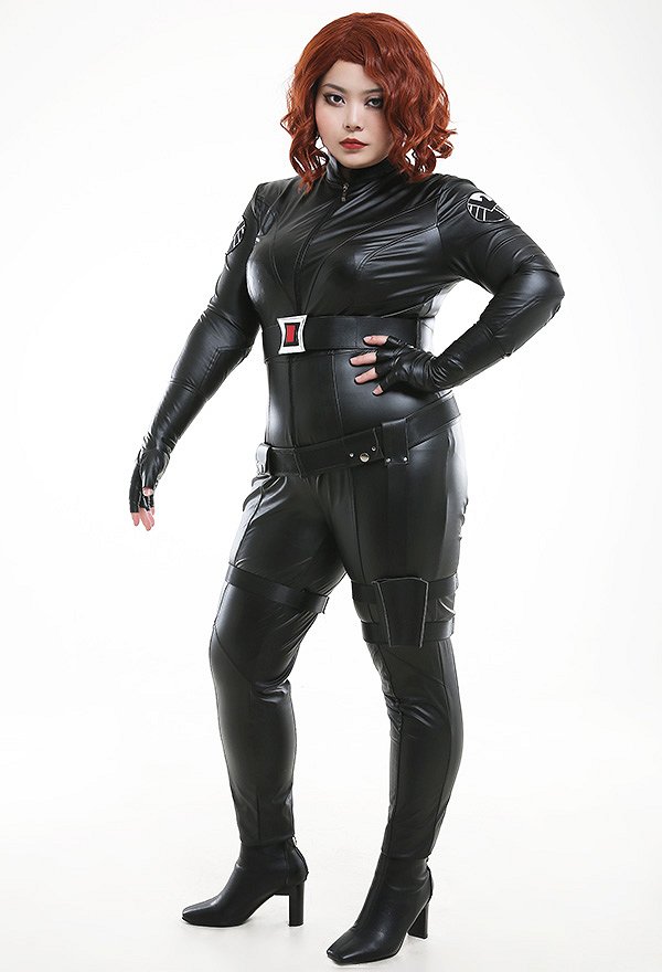 Übergröße Exclusive Super Heldin Bodysuit Curvy Cosplay Kostüm Inspiriert von Black Widow