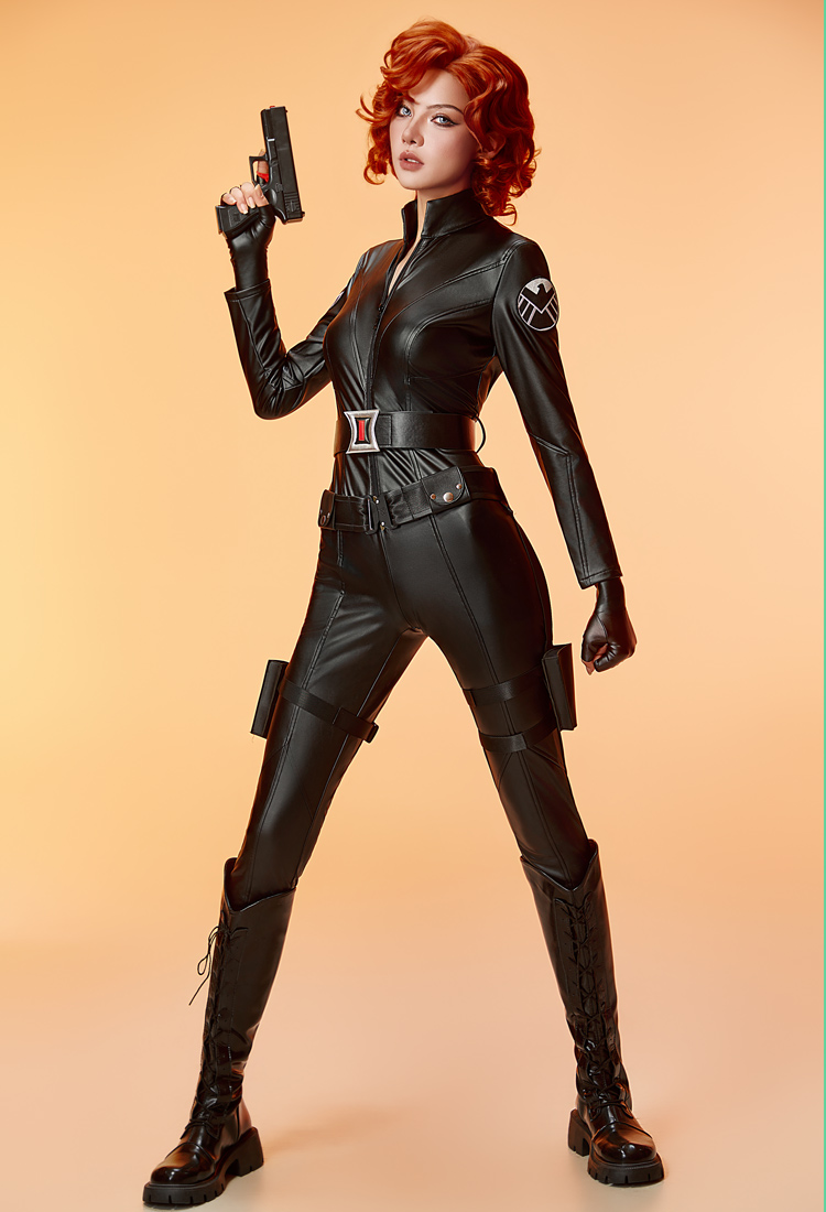 Exclusive Superheroine Cosplay Costume Bodysuit Inspired by Black Widow