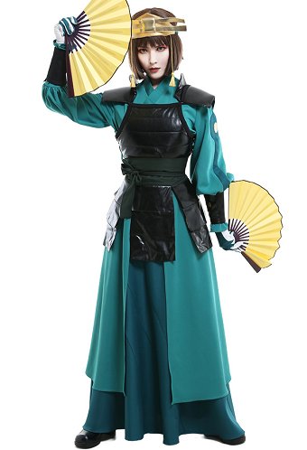 Avatar Suki Women Kyoshi Warrior Conjunto de Cosplay con Guantes y Gorro
