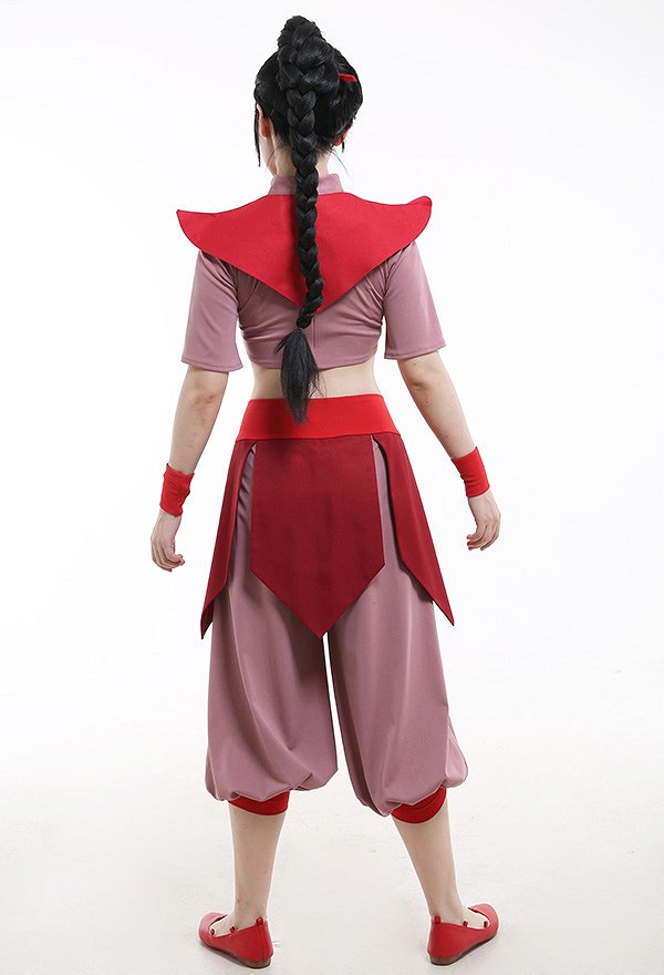 Avatar Ty Lee Costume de Cosplay Ty Lee Uniforme de Kung-Fu Rouge