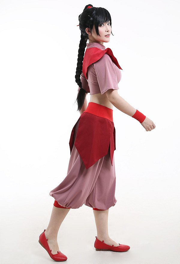 Avatar Ty Lee Costume de Cosplay Ty Lee Uniforme de Kung-Fu Rouge