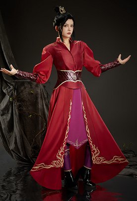 The Last Airbender/Legend of Korra Azula Cosplay Costume Top and Skirt with Waist Sash and Sleeves